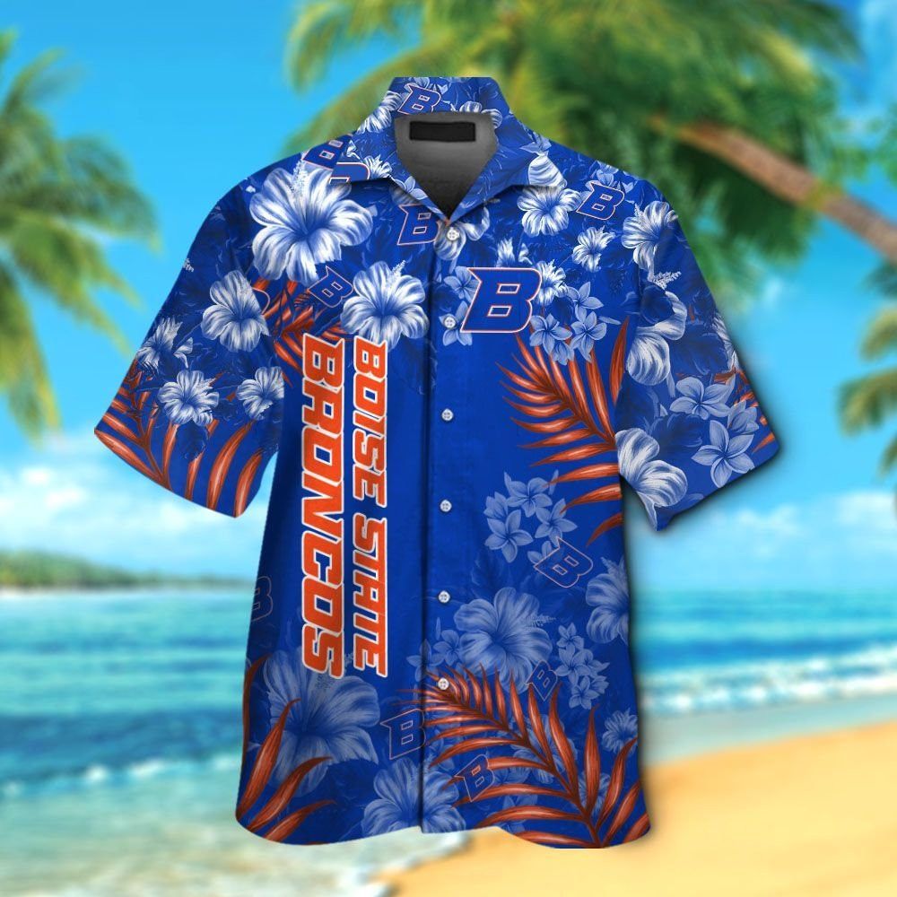 Ncaa Boise State Broncos Blue Tropical Flowers Trendy Hawaiian Shirt Aloha Shirt Ncaa Boise State Broncos Blue Tropical Flowers Trendy Hawaiian Shirt Aloha Shirt