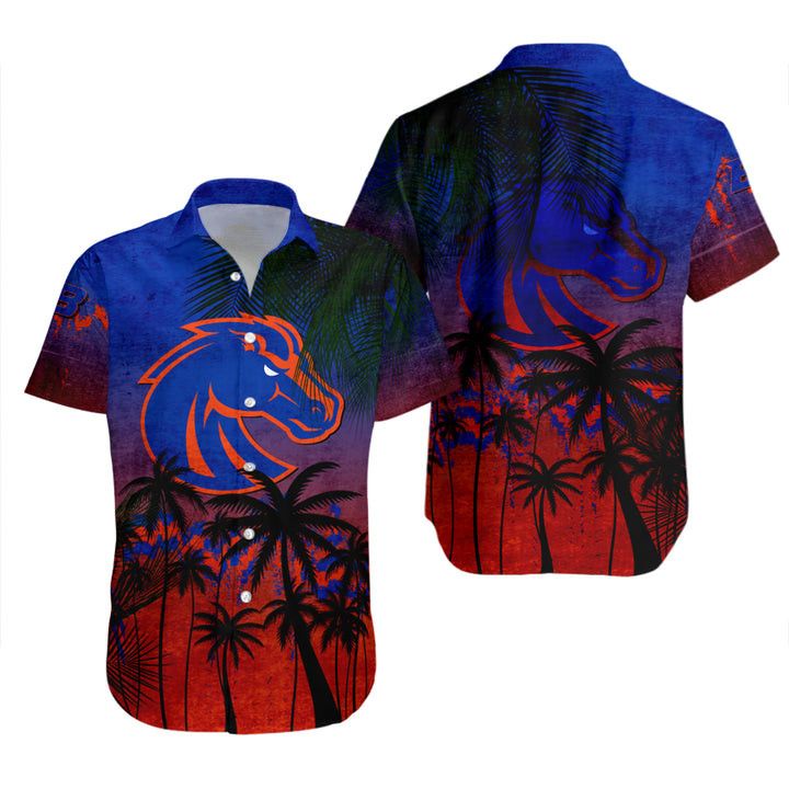 Ncaa Boise State Broncos Orange Blue Coconut Tree Grunge Trendy Hawaiian Shirt Aloha Shirt