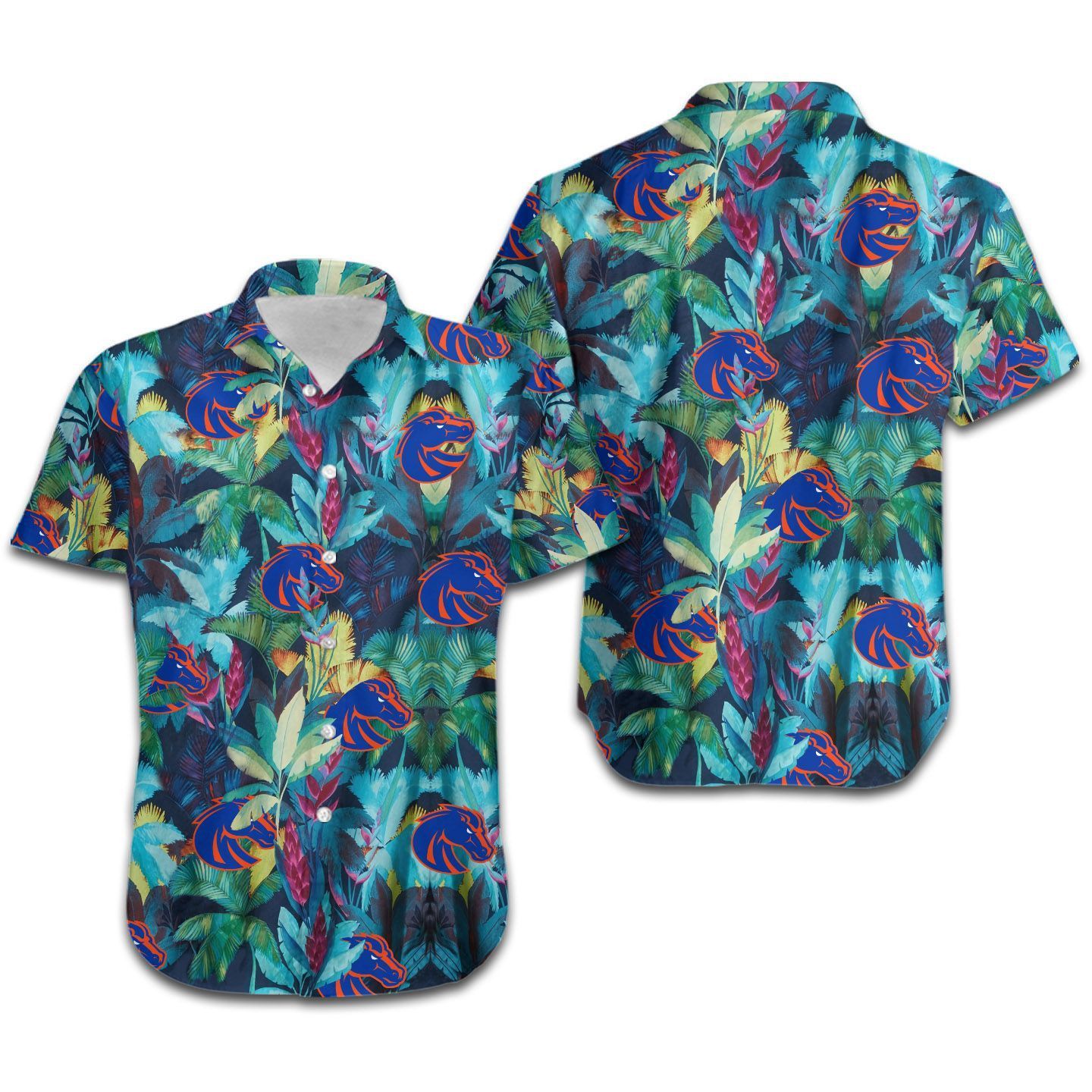 NCAA Boise State Broncos Tropical Flowers Hawaiian Shirt
