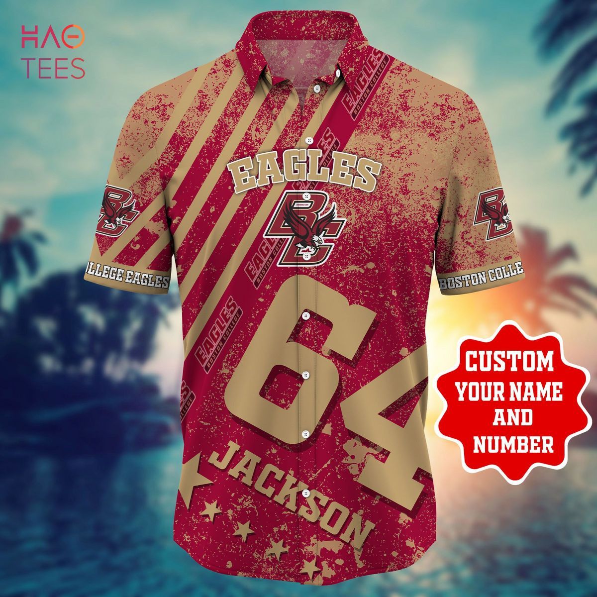 NCAA Boston College Eagles Custom Name Number Trending Hawaiian Shirt