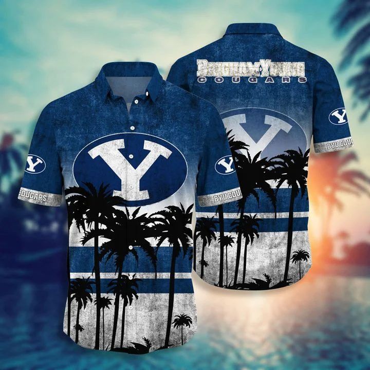 Ncaa Brigham Young Cougars Tropical Coconut Tree Trendy Hawaiian Shirt Aloha Shirt