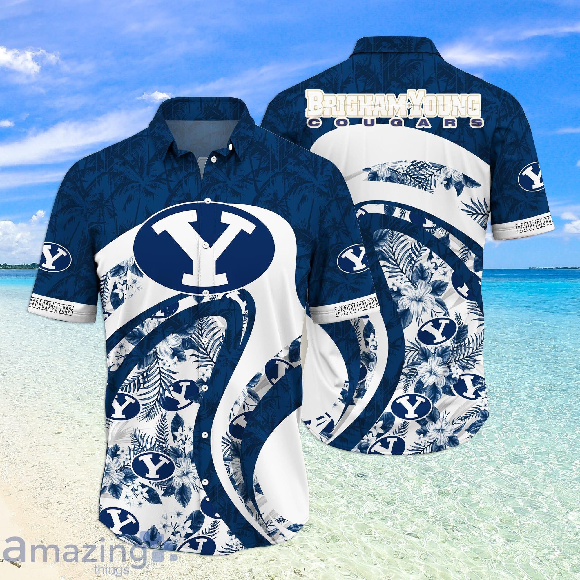 Ncaa Brigham Young Cougars Tropical Flower Trendy Hawaiian Shirt Aloha Shirt