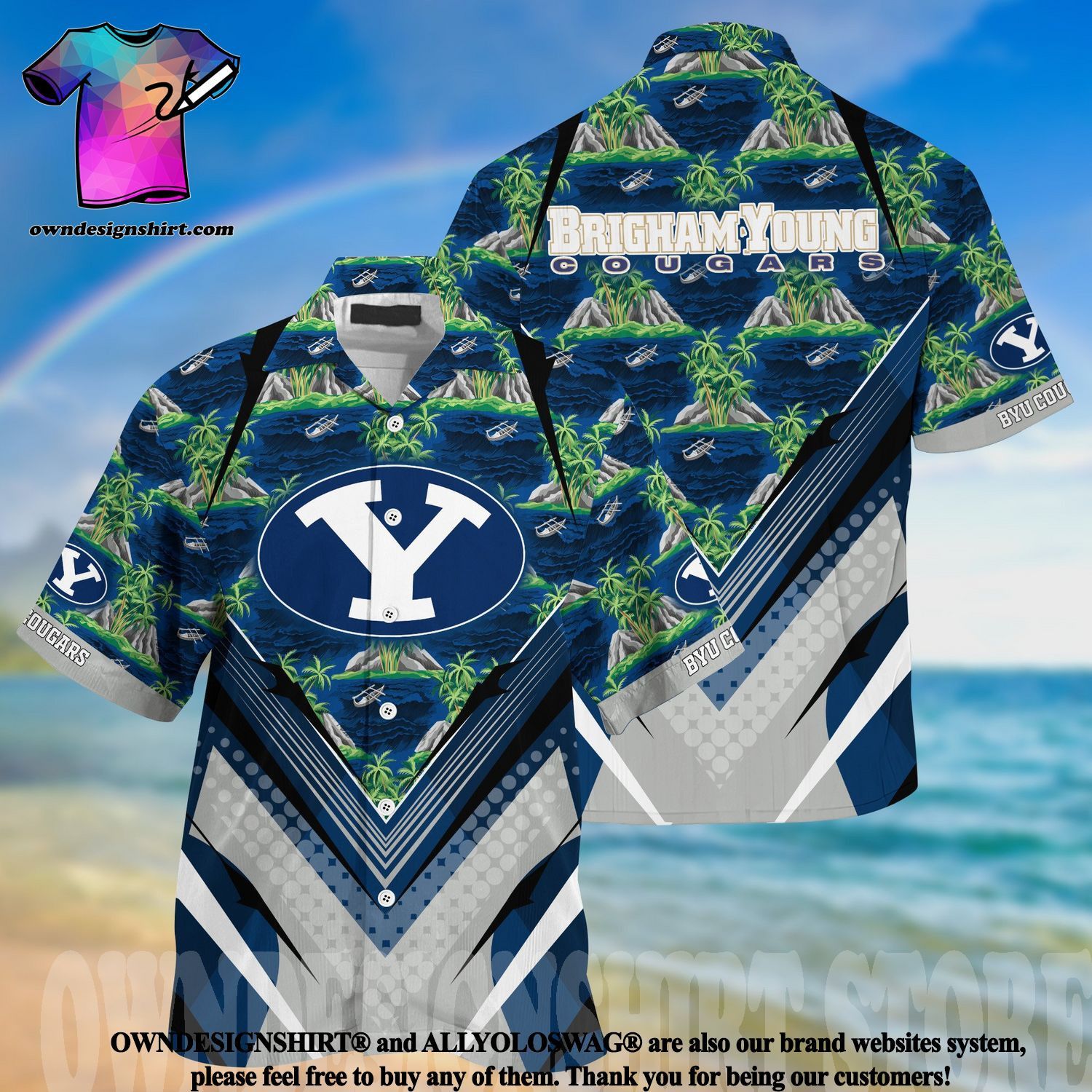 Ncaa Brigham Young Cougars Tropical Island Trendy Hawaiian Shirt Aloha Shirt