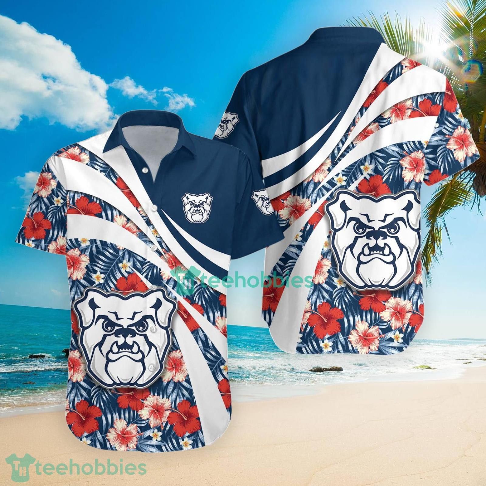 Ncaa Butler Bulldogs Tropical Flowers Trendy Hawaiian Shirt Aloha Shirt