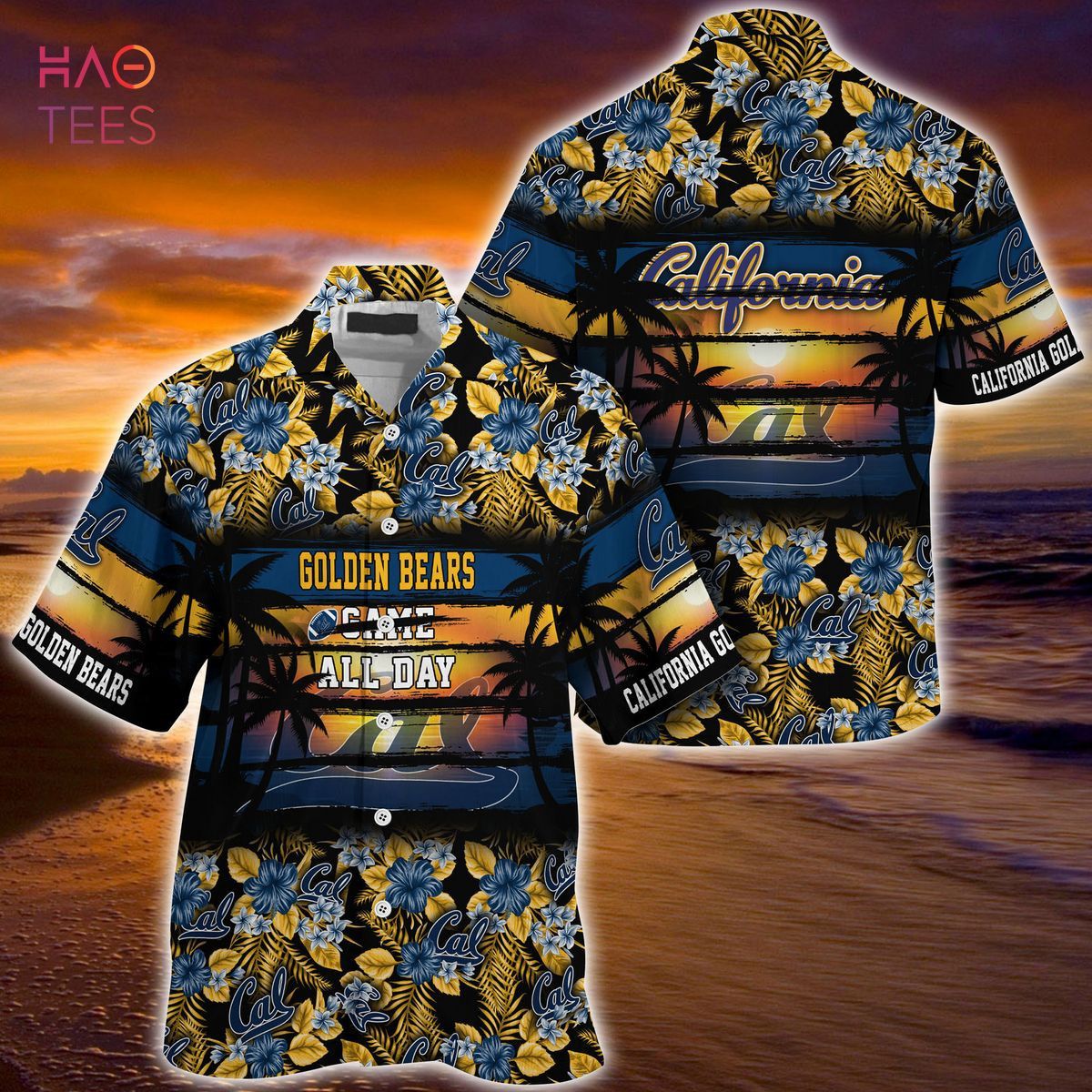 Ncaa California Golden Bears Coconut Tree Blue Trendy Hawaiian Shirt Aloha Shirt