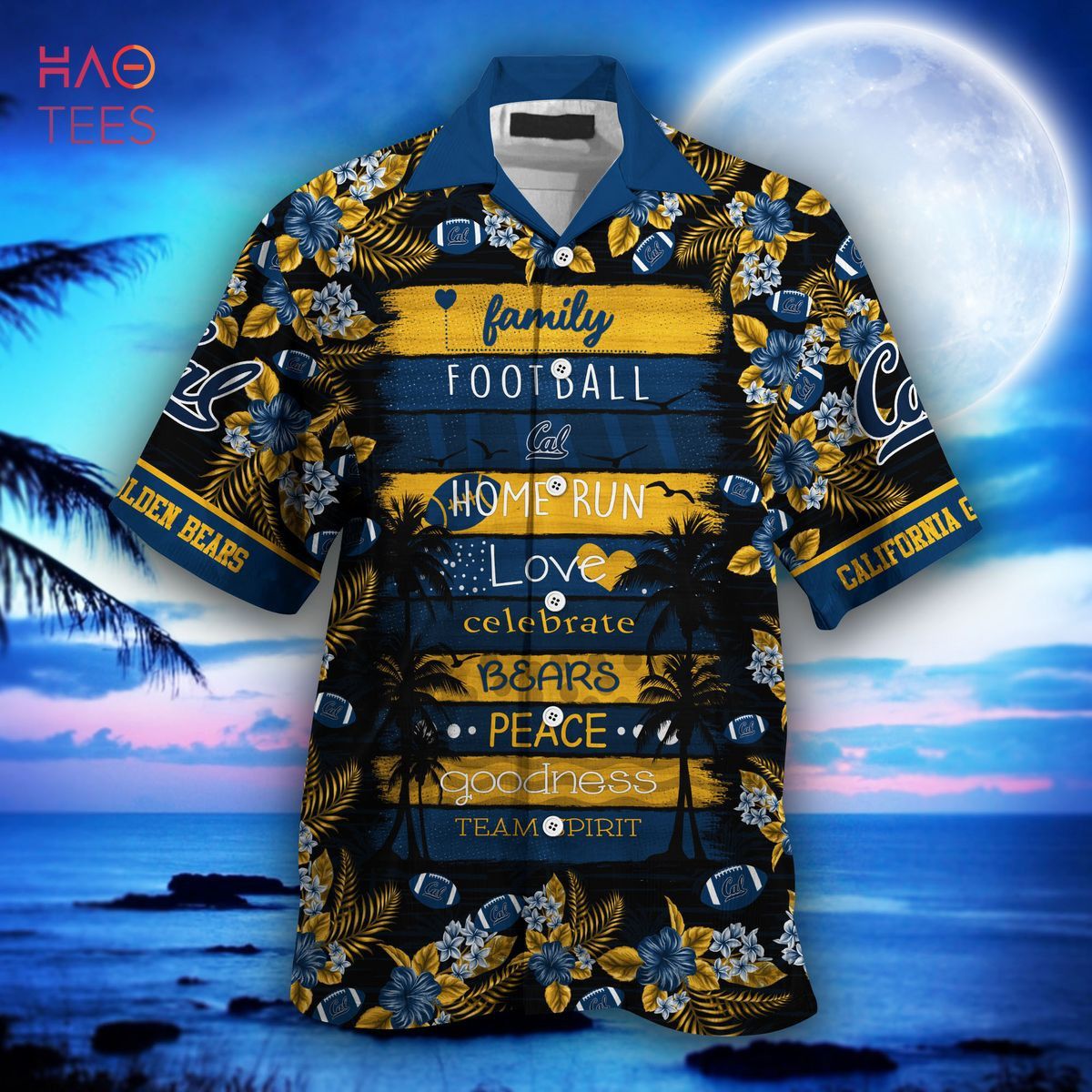 Ncaa California Golden Bears Coconut Tree Blue Trendy Hawaiian Shirt V2 Aloha Shirt