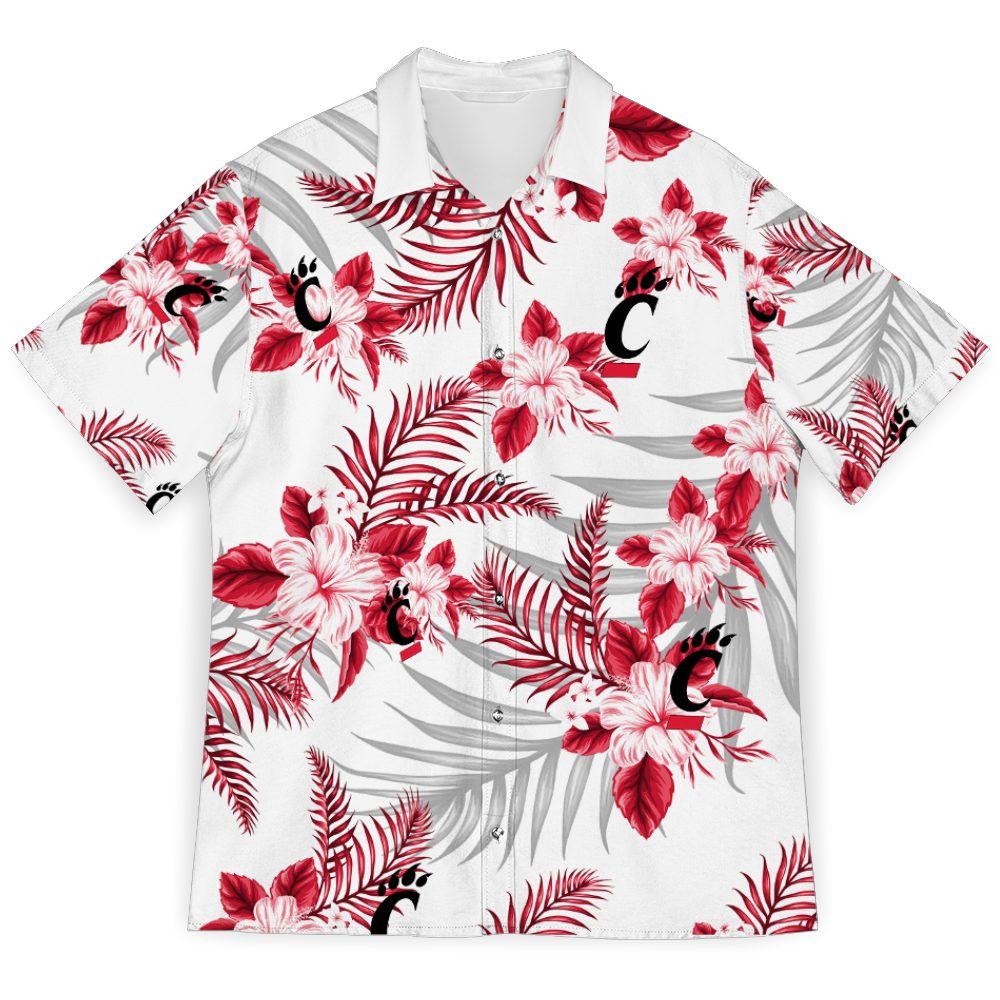 Ncaa Cincinnati Bearcats Flowers White Trendy Hawaiian Shirt Aloha Shirt