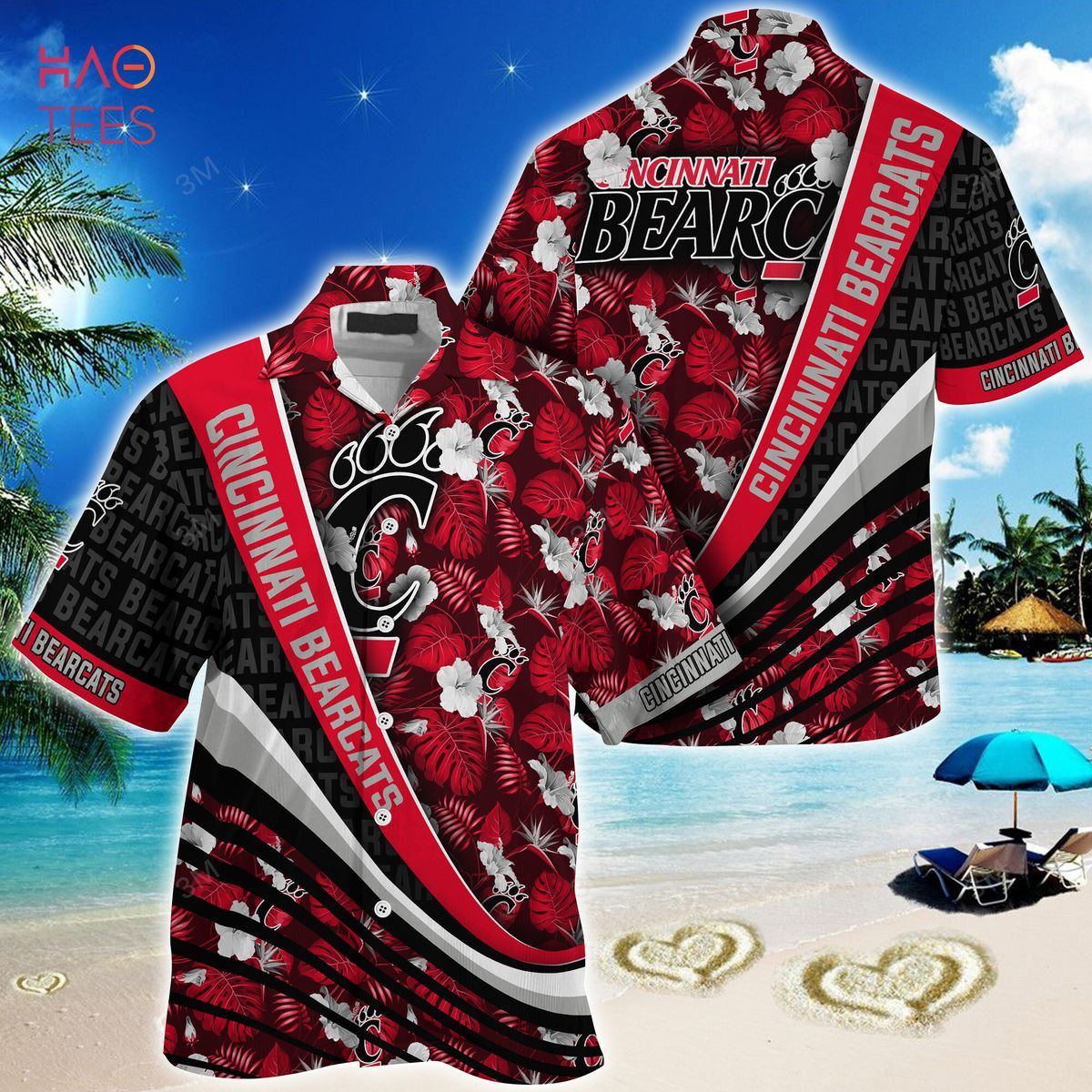 Ncaa Cincinnati Bearcats Red Black Trendy Hawaiian Shirt Aloha Shirt Ncaa Cincinnati Bearcats Red Black Trendy Hawaiian Shirt Aloha Shirt