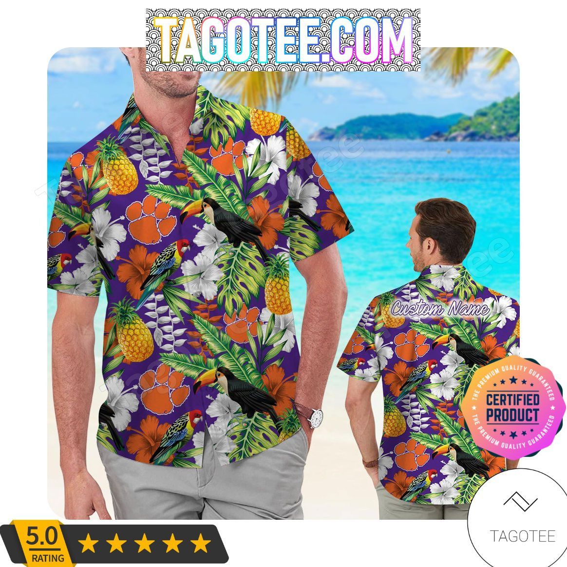 Ncaa Clemson Tigers Custom Name Trendy Hawaiian Shirt V11 Aloha Shirt