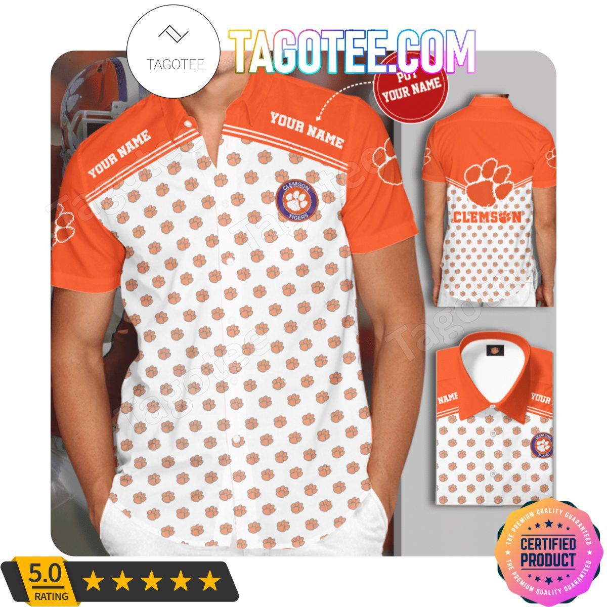 Ncaa Clemson Tigers Custom Name Trendy Hawaiian Shirt V14 Aloha Shirt