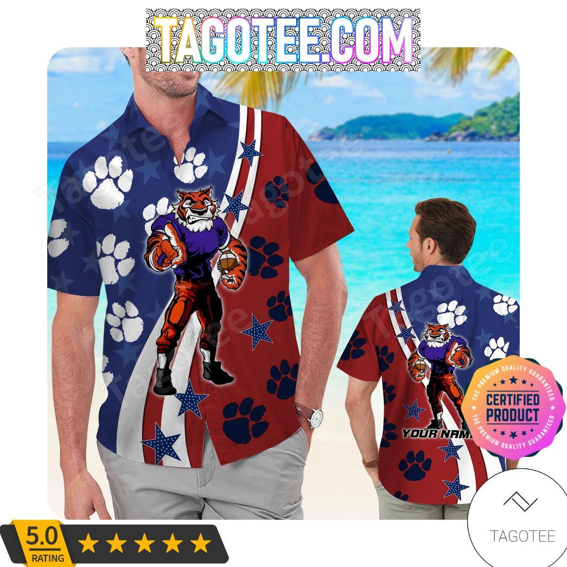 Ncaa Clemson Tigers Custom Name Trendy Hawaiian Shirt V9 Aloha Shirt