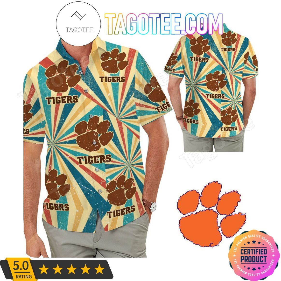 NCAA Clemson Tigers Hawaiian Shirt V13 Aloha Shirt