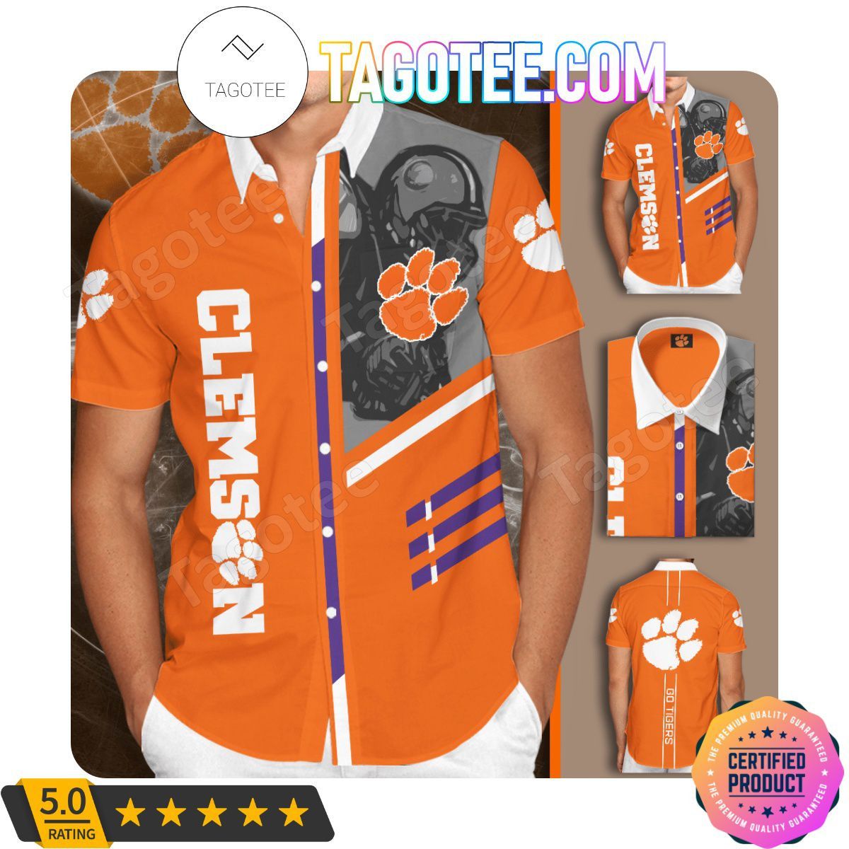Ncaa Clemson Tigers Trendy Hawaiian Shirt V16 Aloha Shirt