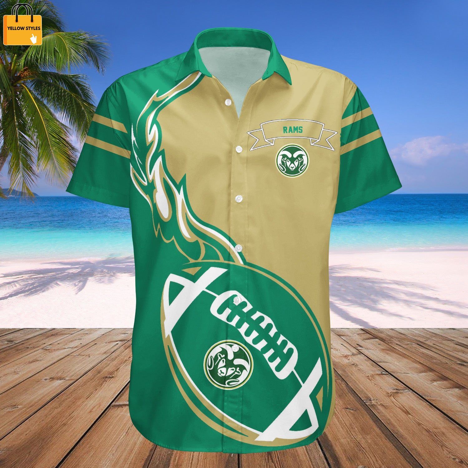 Ncaa Colorado State Rams Green Gold Flame Flying Ball Trendy Hawaiian Shirt Aloha Shirt Ncaa Colorado State Rams Green Gold Flame Flying Ball Trendy Hawaiian Shirt Aloha Shirt