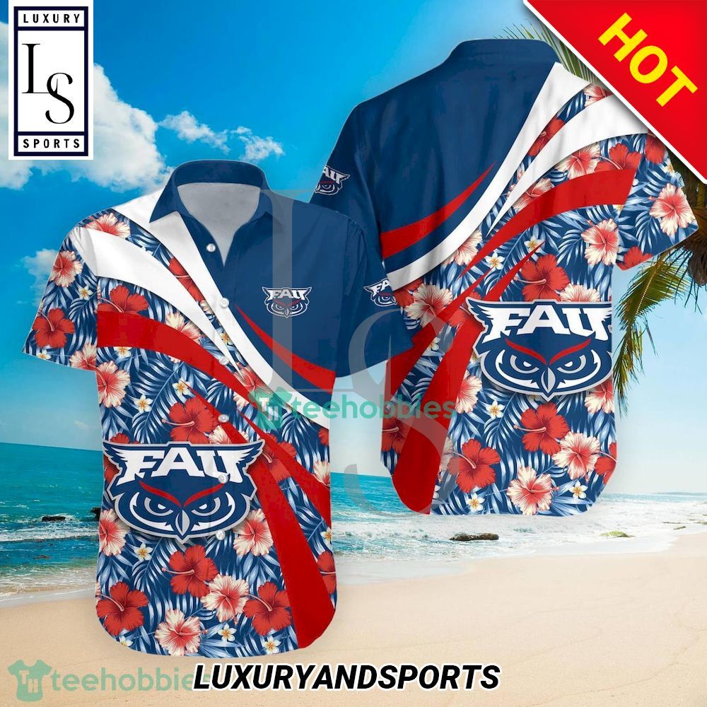 NCAA Florida Atlantic Owls Hibiscus Tropical Flower Hawaiian Shirt