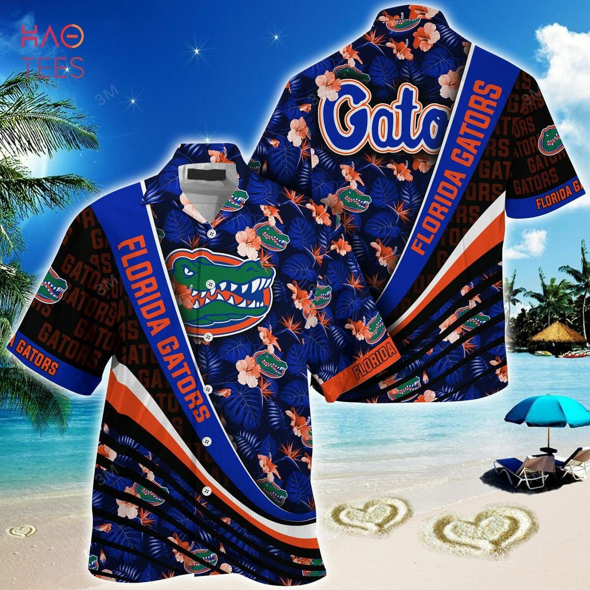 NCAA Florida Gators Blue Black Hawaiian Shirt