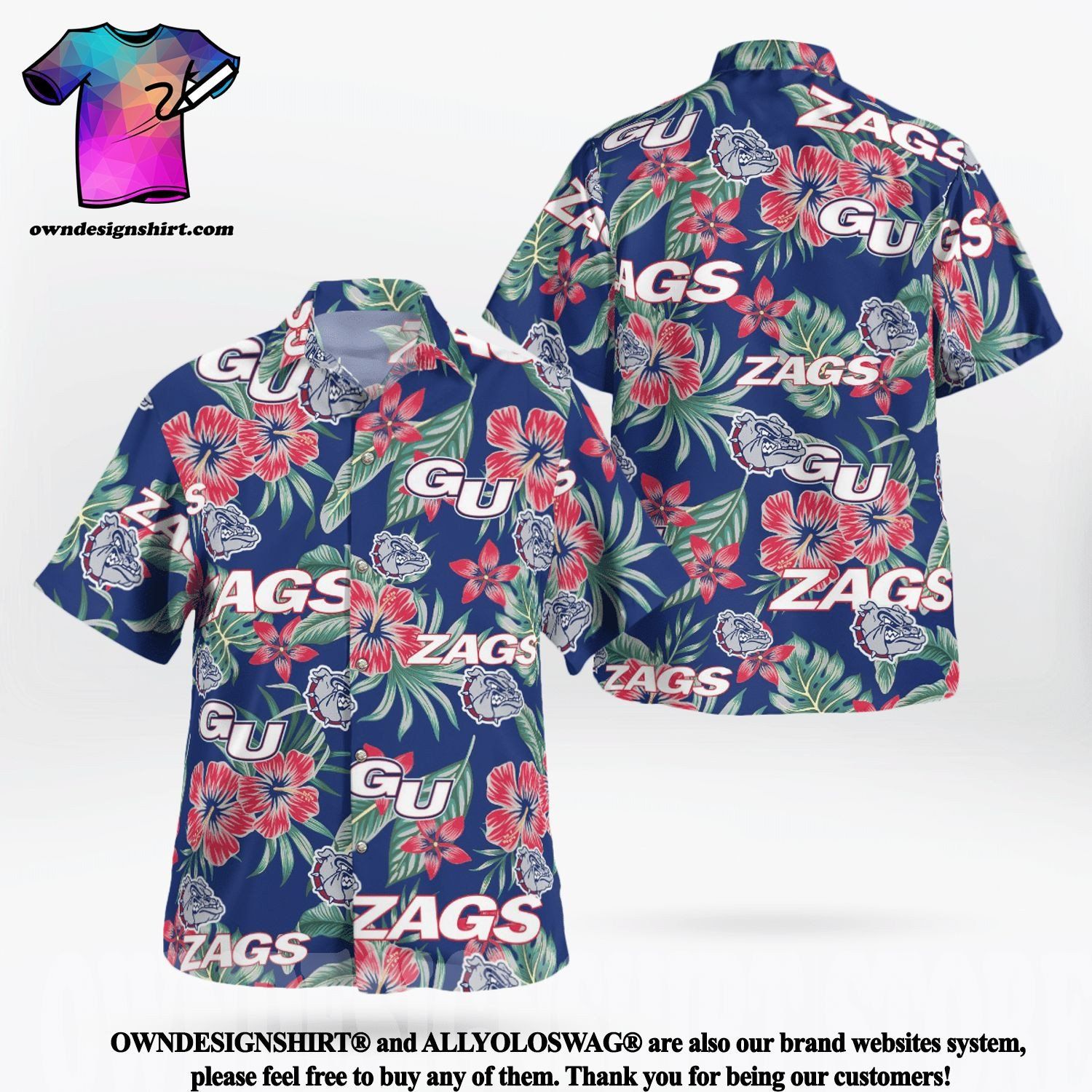 NCAA Gonzaga Bulldogs Aloha Summer Hawaiian Shirt