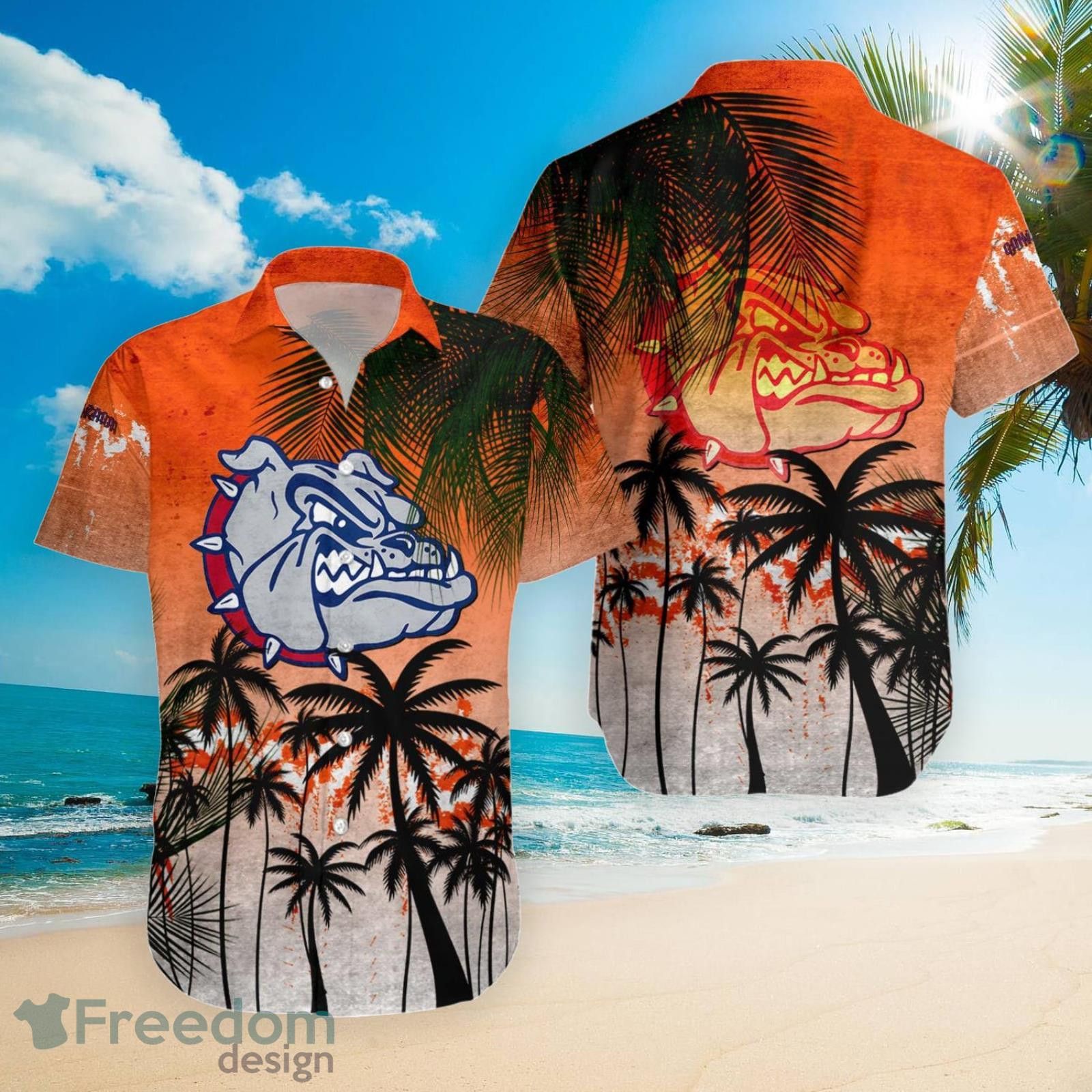 Ncaa Gonzaga Bulldogs Coconut Tree Trendy Hawaiian Shirt Aloha Shirt