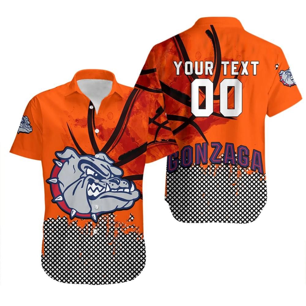 Ncaa Gonzaga Bulldogs Custom Text Number Trendy Hawaiian Shirt Aloha Shirt