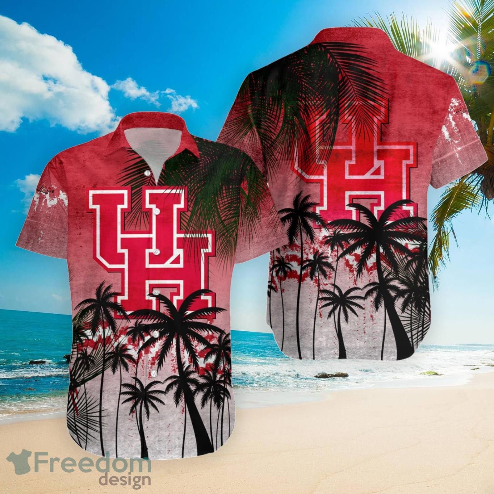 NCAA Houston Cougars Coconut Tree Hawaiian Shirt