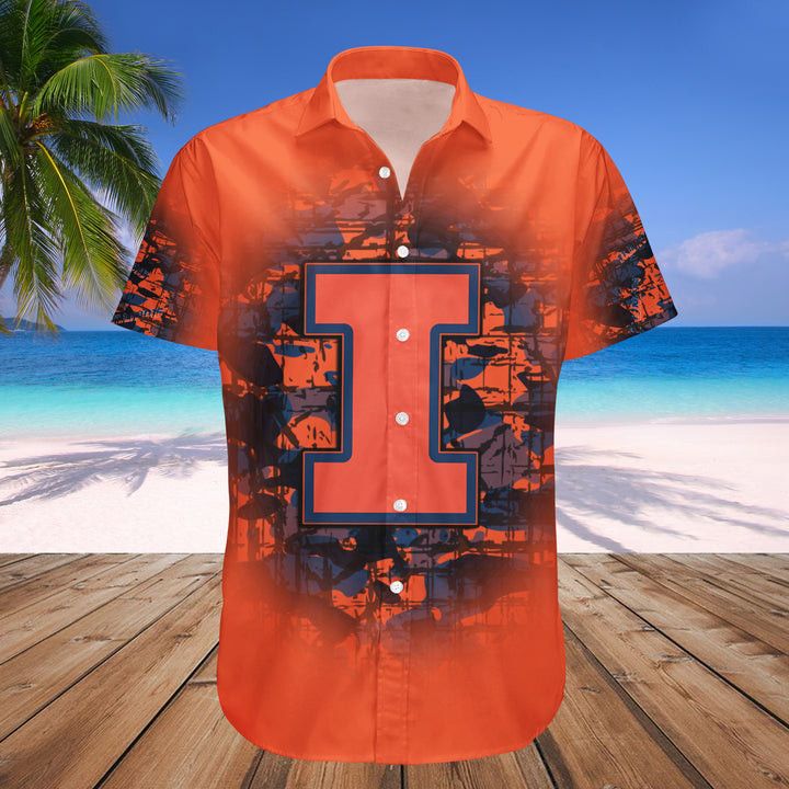 Ncaa Illinois Fighting Illini Custom Text Number Orange Blue Trendy Hawaiian Shirt Aloha Shirt Ncaa Illinois Fighting Illini Custom Text Number Orange Blue Trendy Hawaiian Shirt Aloha Shirt