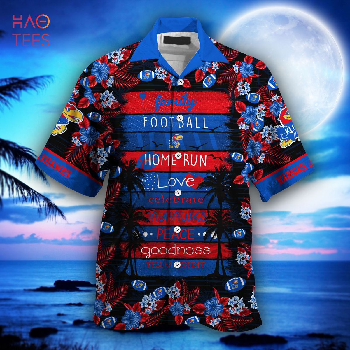Ncaa Kansas Jayhawks Black Blue Trendy Hawaiian Shirt Aloha Shirt