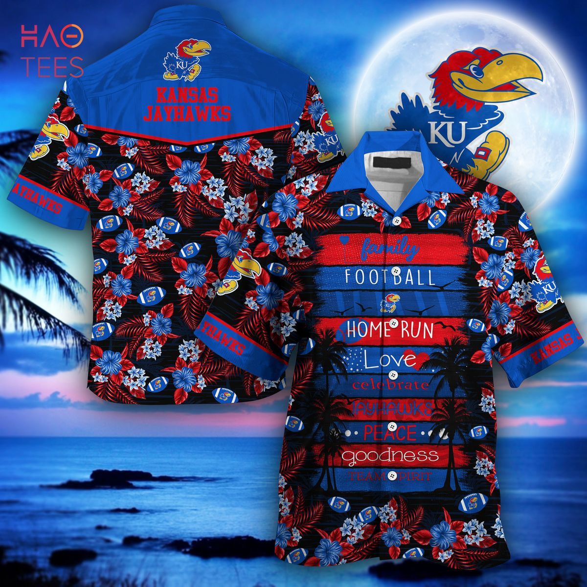 Ncaa Kansas Jayhawks Black Blue Trendy Hawaiian Shirt Aloha Shirt Ncaa Kansas Jayhawks Black Blue Trendy Hawaiian Shirt Aloha Shirt