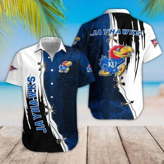 NCAA Kansas Jayhawks Blue White New Design Hawaiian Shirt