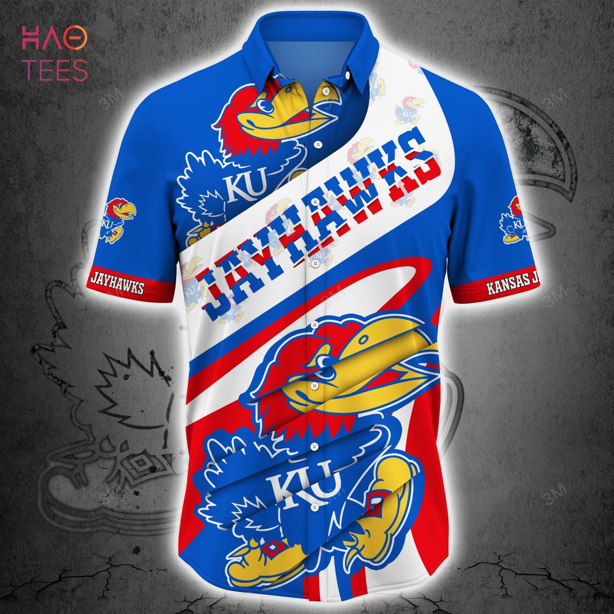 Ncaa Kansas Jayhawks Blue White Trendy Hawaiian Shirt V2 Aloha Shirt