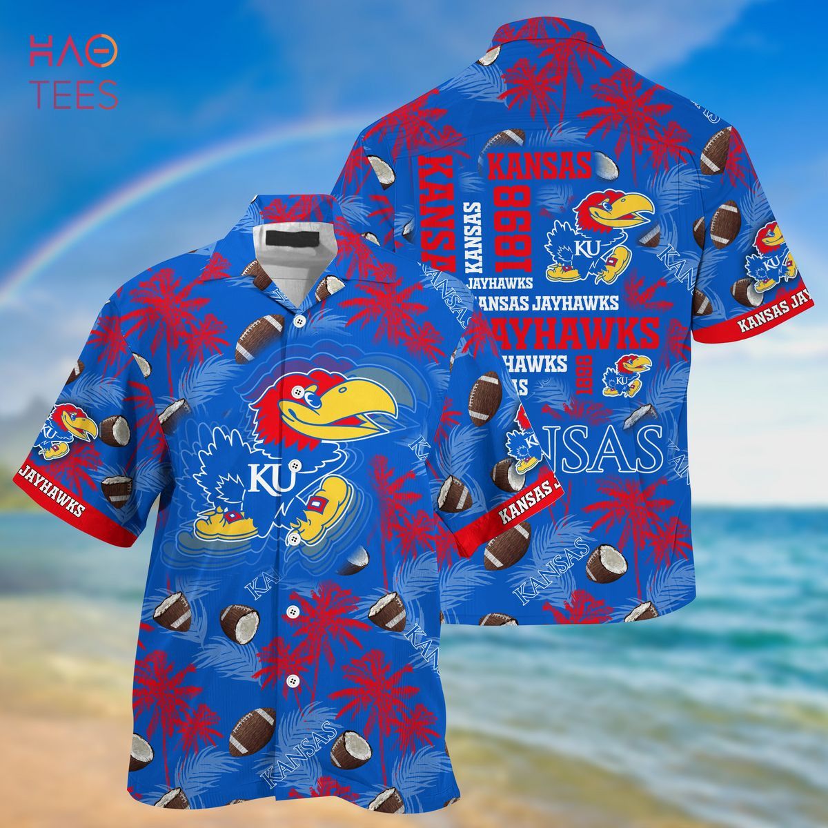 Ncaa Kansas Jayhawks Coconut Blue Trendy Hawaiian Shirt Aloha Shirt Ncaa Kansas Jayhawks Coconut Blue Trendy Hawaiian Shirt Aloha Shirt