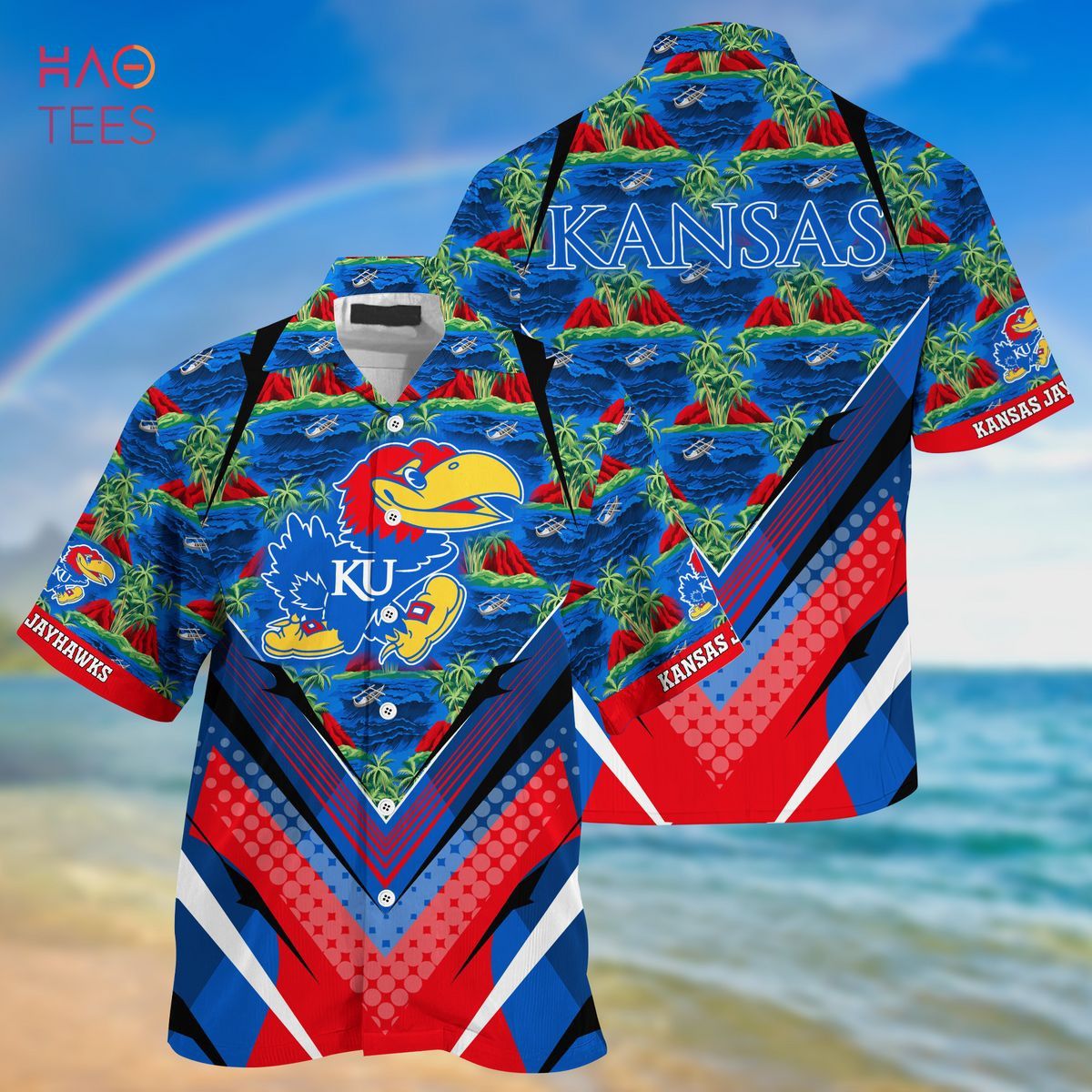 Ncaa Kansas Jayhawks Green Blue Trendy Hawaiian Shirt Aloha Shirt Ncaa Kansas Jayhawks Green Blue Trendy Hawaiian Shirt Aloha Shirt