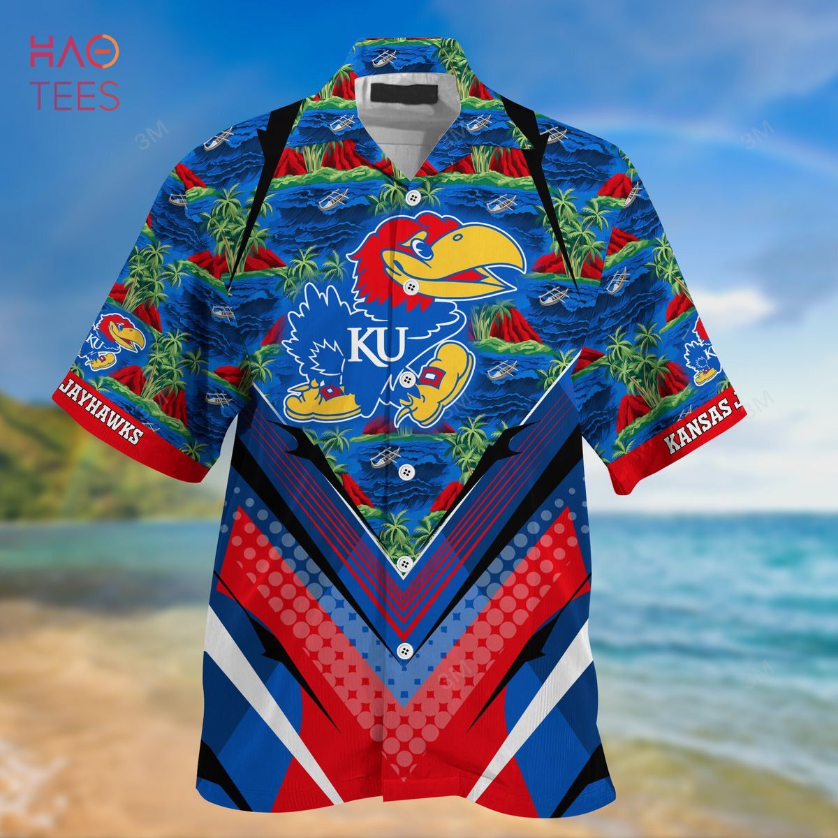Ncaa Kansas Jayhawks Green Blue Trendy Hawaiian Shirt Aloha Shirt
