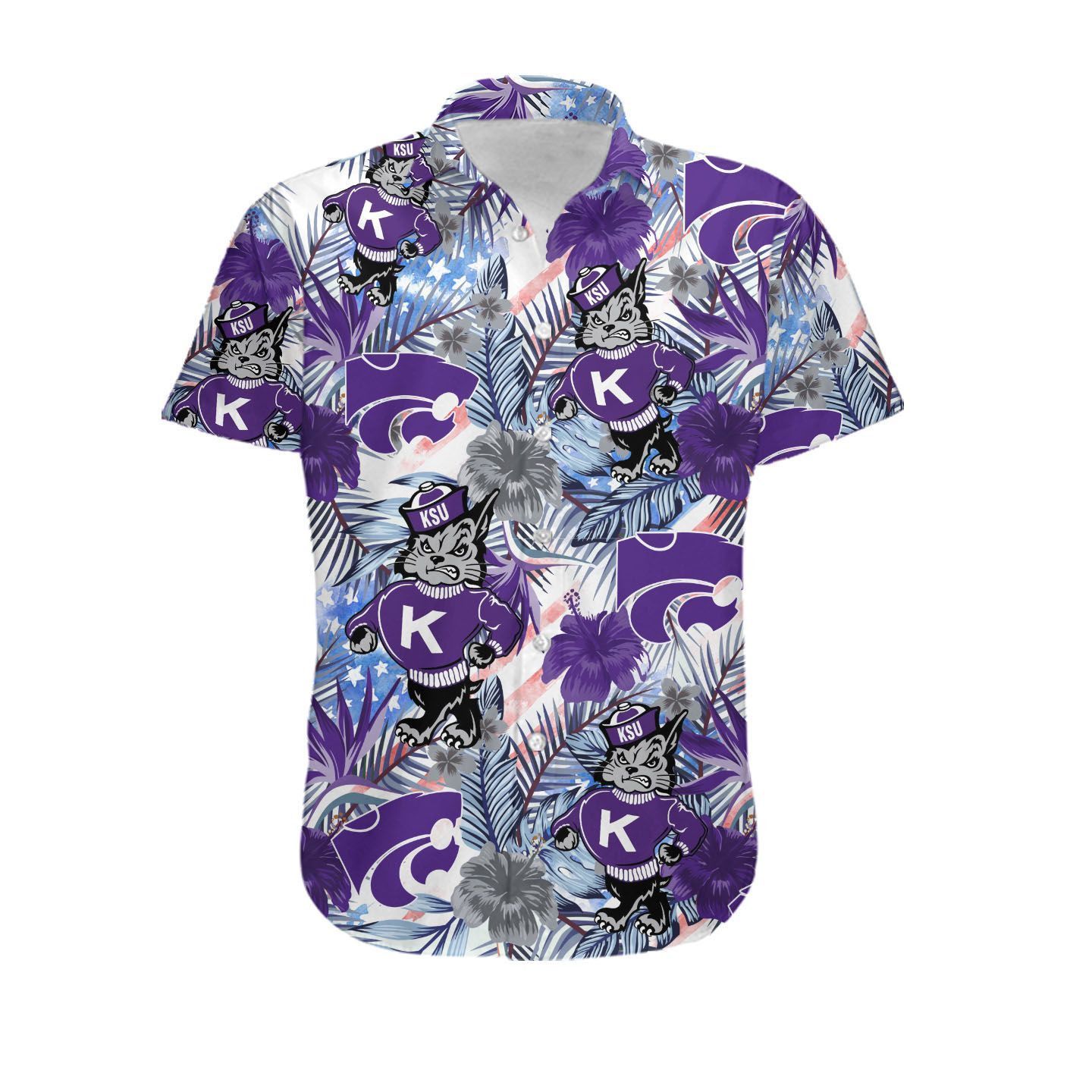 Ncaa Kansas State Wildcats Custom Name Purple Mascot Trendy Hawaiian Shirt Aloha Shirt
