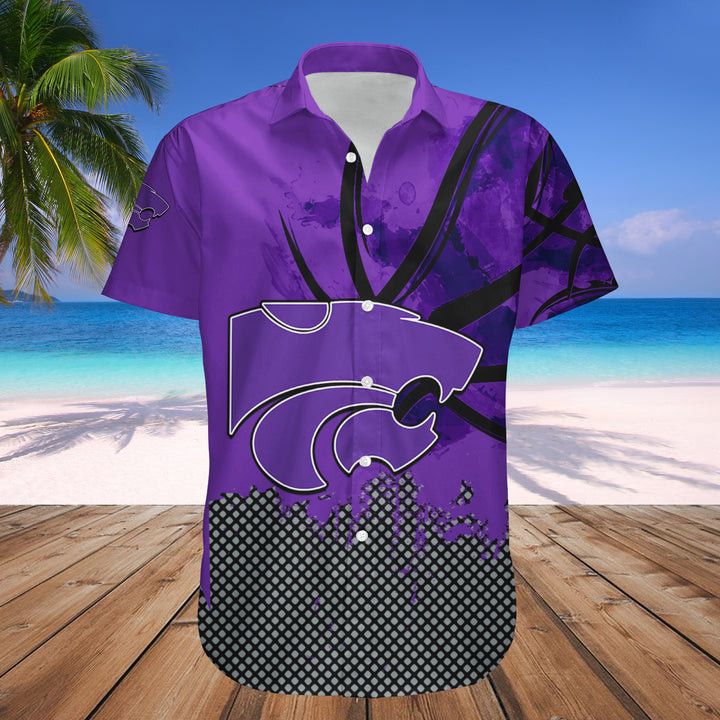 Ncaa Kansas State Wildcats Custom Text Number Purple Grunge Trendy Hawaiian Shirt Aloha Shirt Ncaa Kansas State Wildcats Custom Text Number Purple Grunge Trendy Hawaiian Shirt Aloha Shirt