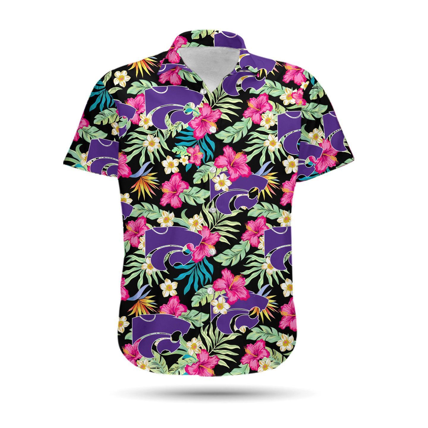 Ncaa Kansas State Wildcats Pink Purple Flowers Tropical Trendy Hawaiian Shirt Aloha Shirt