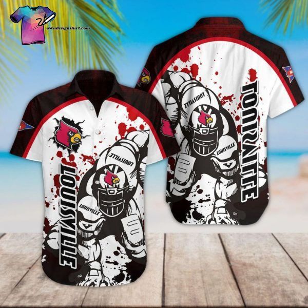 Ncaa Louisville Cardinals White Red Trendy Hawaiian Shirt Aloha Shirt