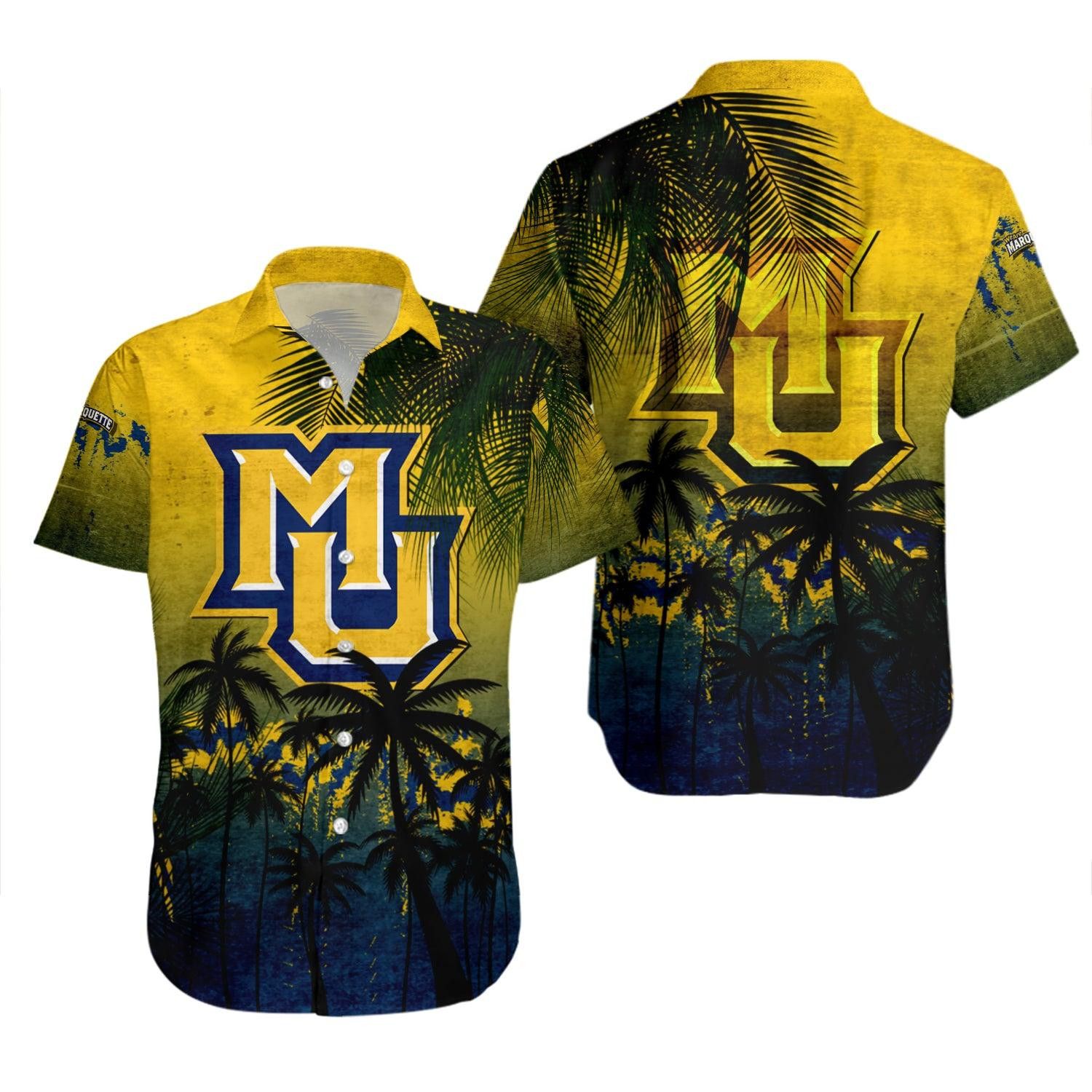 NCAA Marquette Golden Eagles Coconut Tree Hawaiian Shirt