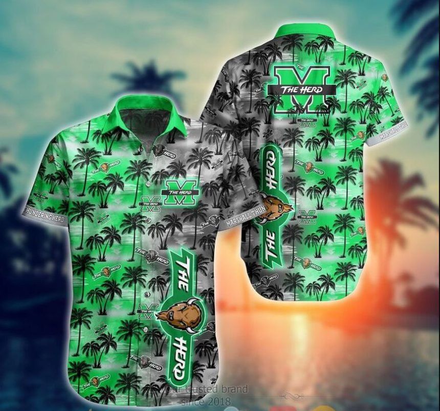 NCAA Marshall Thundering Herd Coconut Style Hawaiian Shirt