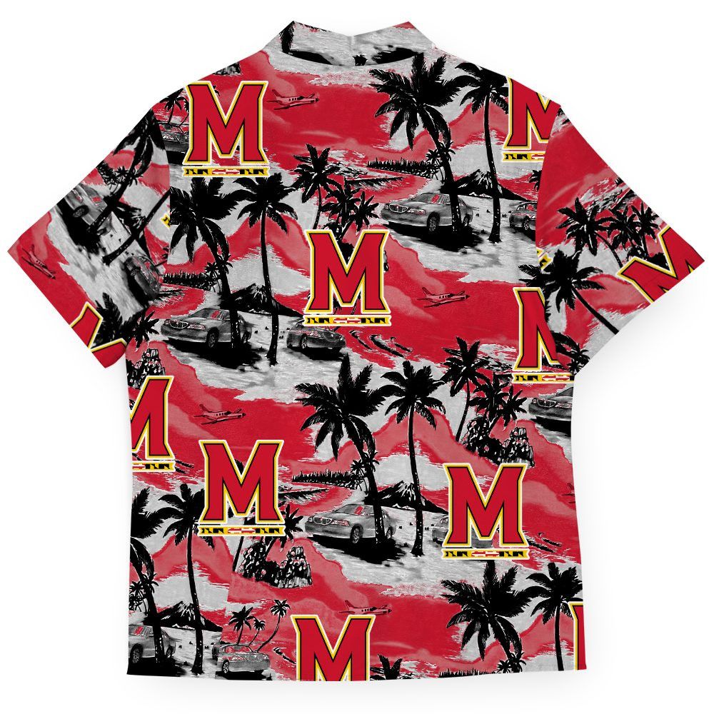 Ncaa Maryland Terrapins Coconut Trees Car Trendy Hawaiian Shirt Aloha Shirt