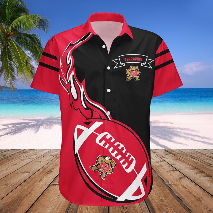 Ncaa Maryland Terrapins Red Ball Black Trendy Hawaiian Shirt Aloha Shirt Ncaa Maryland Terrapins Red Ball Black Trendy Hawaiian Shirt Aloha Shirt