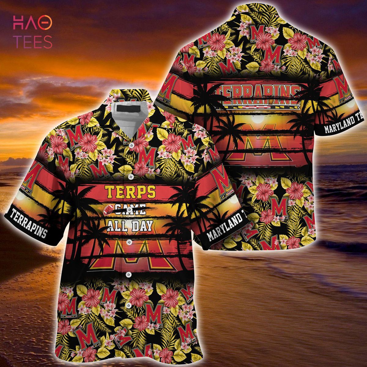 Ncaa Maryland Terrapins Red Yellow Trendy Hawaiian Shirt V4 Aloha Shirt Ncaa Maryland Terrapins Red Yellow Trendy Hawaiian Shirt V4 Aloha Shirt