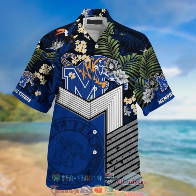 Ncaa Memphis Tigers Tropical Flowers Trendy Hawaiian Shirt Aloha Shirt