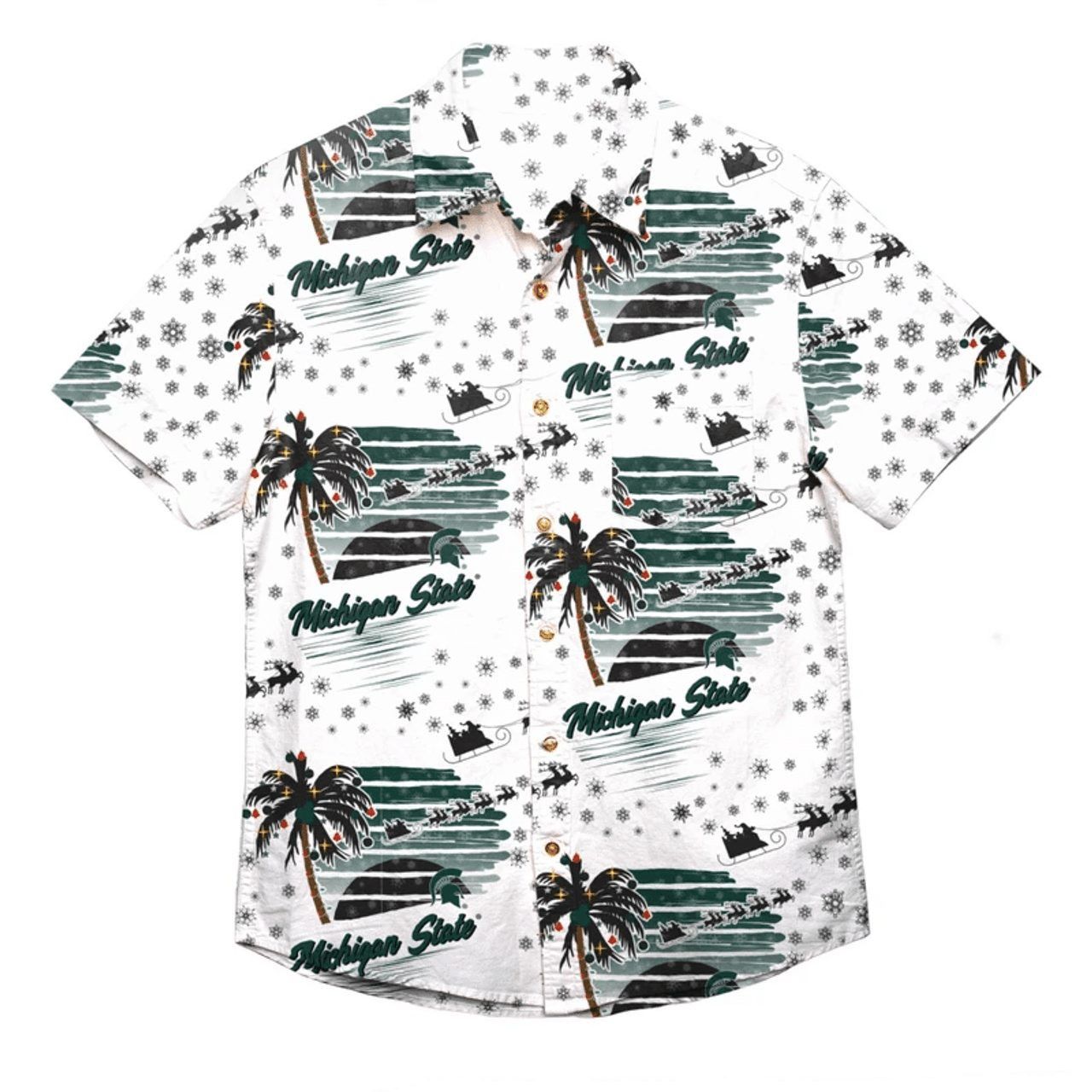 NCAA Michigan State Spartans White Hawaiian Shirt