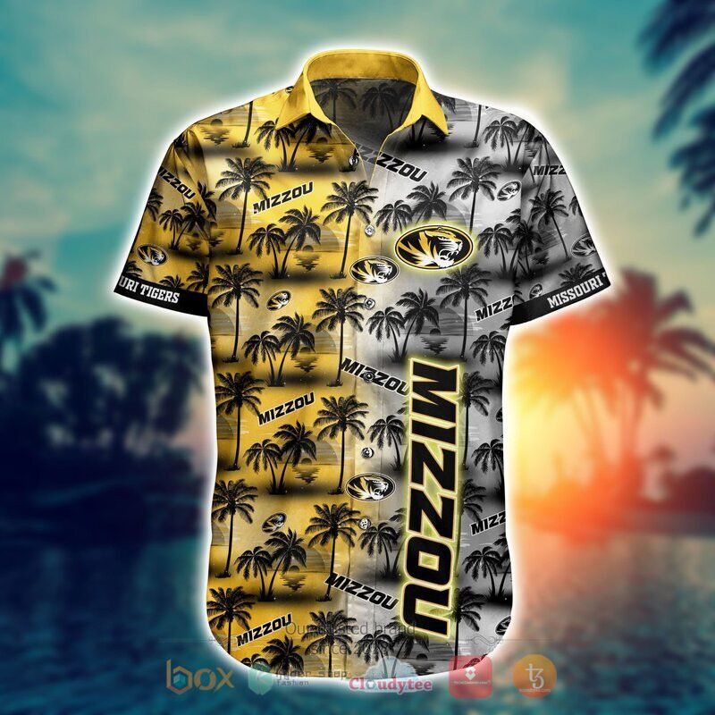 Ncaa Missouri Tigers Coconut Tree Gold Trendy Hawaiian Shirt V2 Aloha Shirt