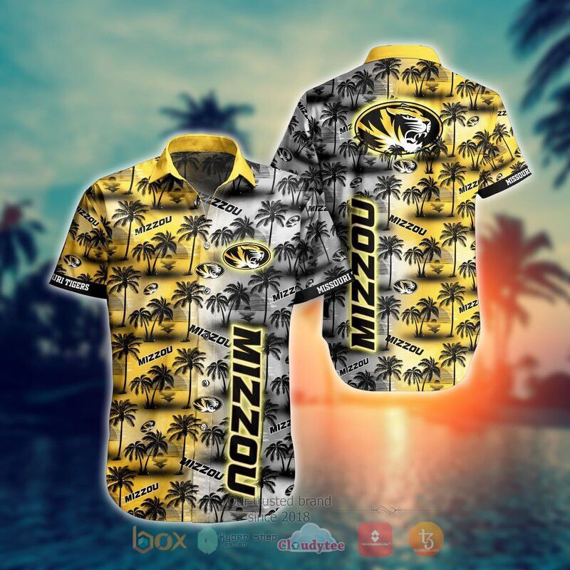 Ncaa Missouri Tigers Coconut Tree Gold Trendy Hawaiian Shirt V2 Aloha Shirt