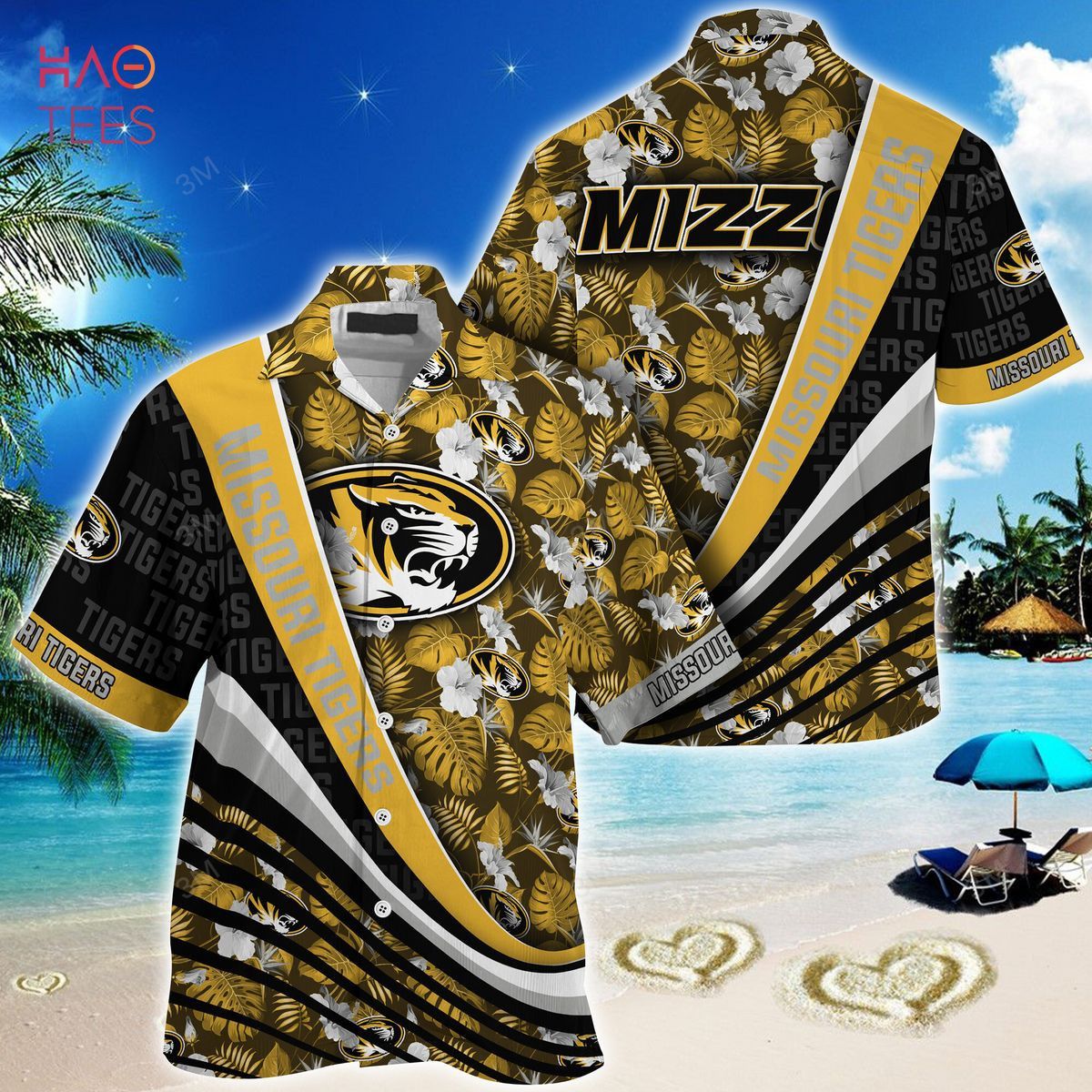 NCAA Missouri Tigers Gold Black Hawaiian Shirt