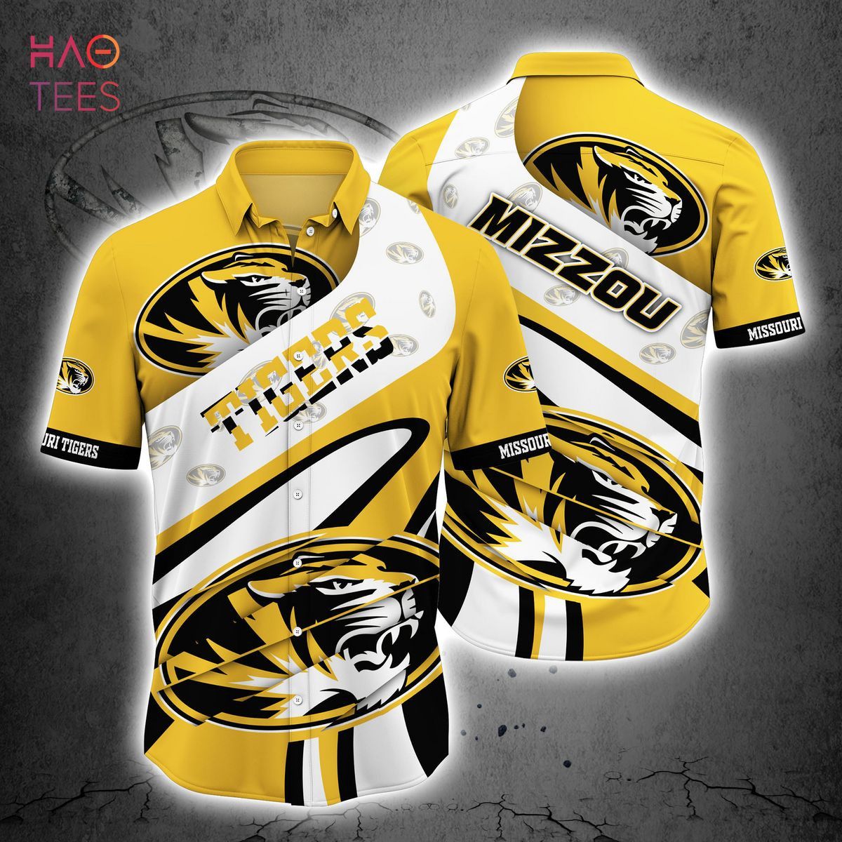 NCAA Missouri Tigers Gold White Hawaiian Shirt