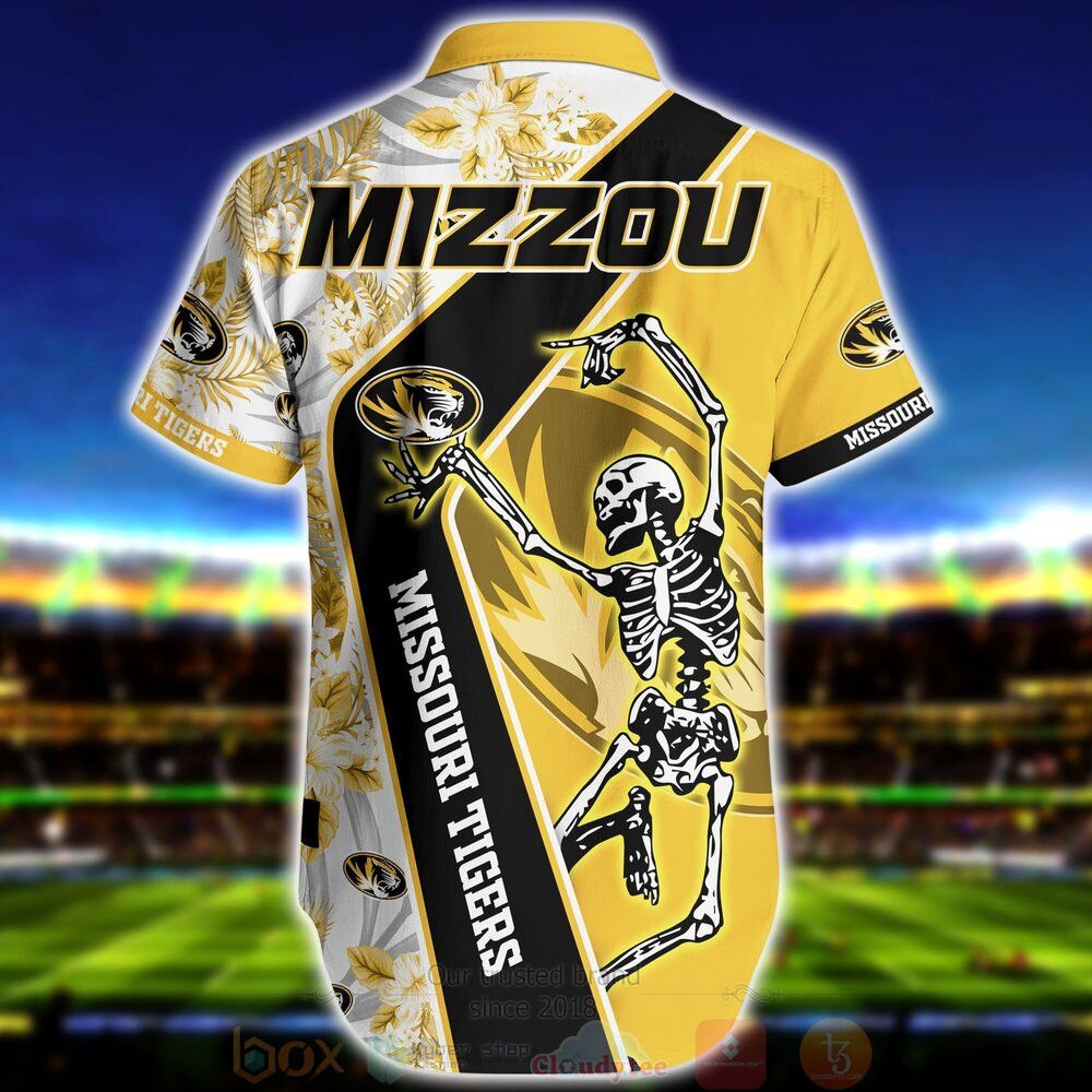 Ncaa Missouri Tigers Skeleton Gold Black Trendy Hawaiian Shirt Aloha Shirt