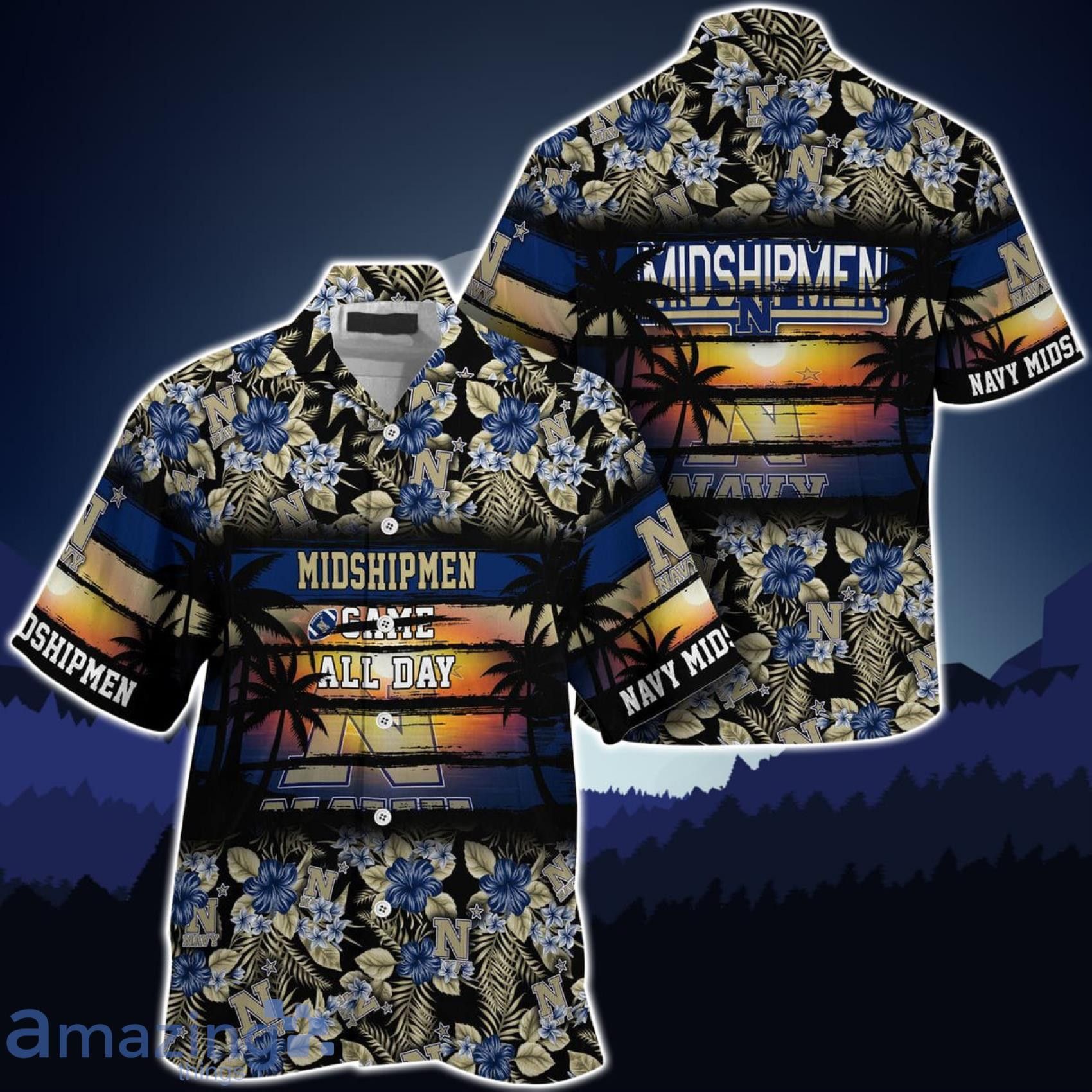 Ncaa Navy Midshipmen Came All Day Flower Trendy Hawaiian Shirt Aloha Shirt