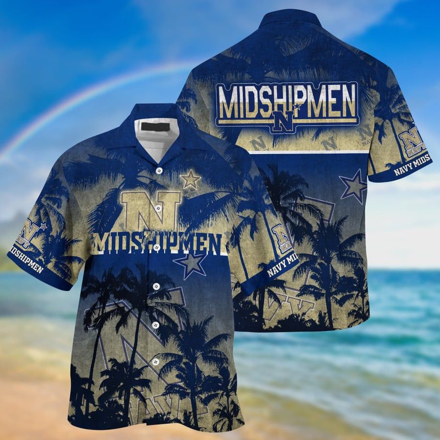 Ncaa Navy Midshipmen Coconut Tree Trendy Hawaiian Shirt Aloha Shirt